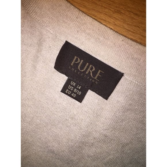 Womens Pure Collection Size 8/10 Short Sleeved Button up Striped Cardigan - Picture 2 of 5